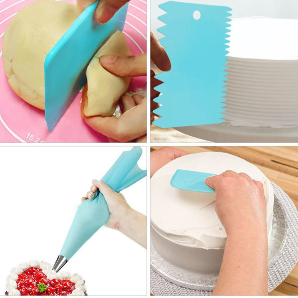 Tårtdekorationsverktyg för bakning Spritspåsar Tips Cupcake Supplies Cookie Fondant
