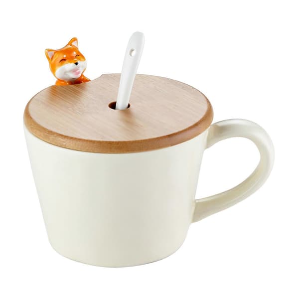 Keramisk kaffemugg Kreativ söt mugg Lämplig för kontor och hem, 350 ml
