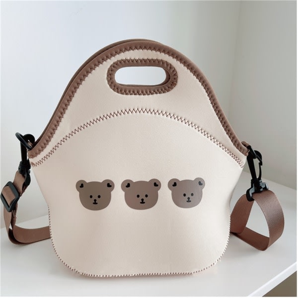 Tegneserie Bjørn Mumie Bag Mor og Baby Bag Crossbody Lunsjåsar