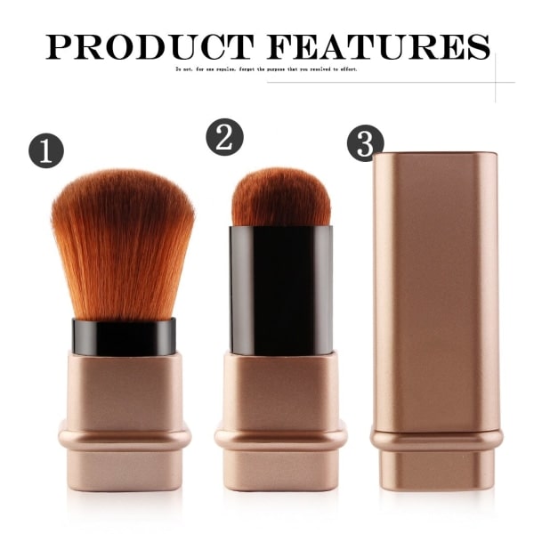 1 förpackning löst puder foundation sminkborstar Mini infällbara Silver