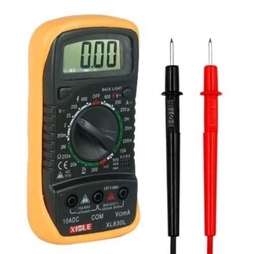 TRIXES Digitalt Multimeter - AC/DC Voltmeter/Amperemeter/Ohmmeter - 19 Områder