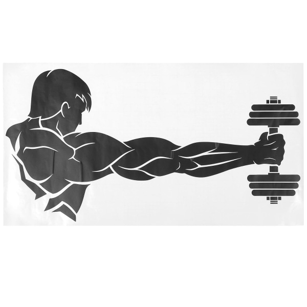 Sportsman Hold Dumbbell Decal Gym Wall Decal Wall Sticker Gym Wall Art selvklebende Decal