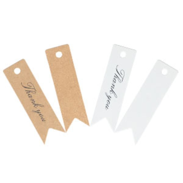 200 stk Kraftpapirlapper, Gavelapper, 7 x 2 cm Kraftpapirlapper - Blanke lapper til bryllup, bursdag, jul - med 30 m jutetråd (brun)