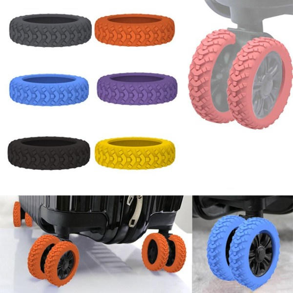8PCS/ Set Resväska Caster Skor Resväska Hjulskydd blue