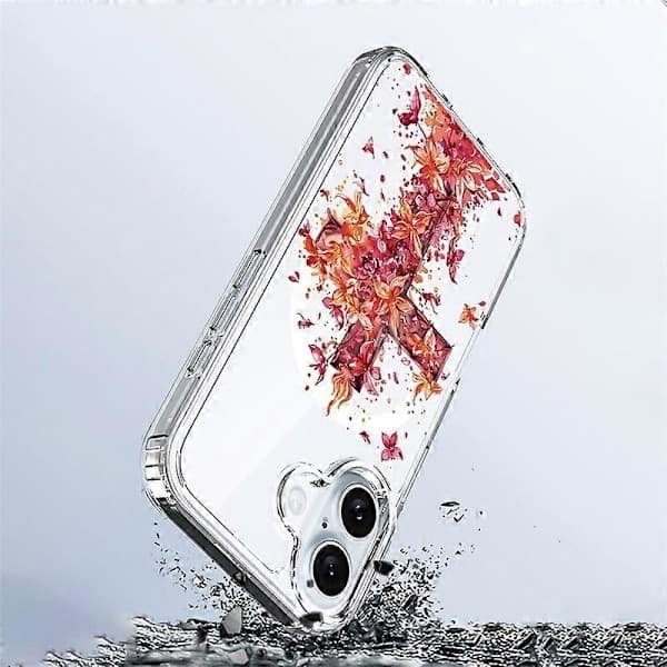 Etui til iPhone 16 Plus Kompatibel med MagSafe Blomstermønster Print TPU+PC Telefoncover