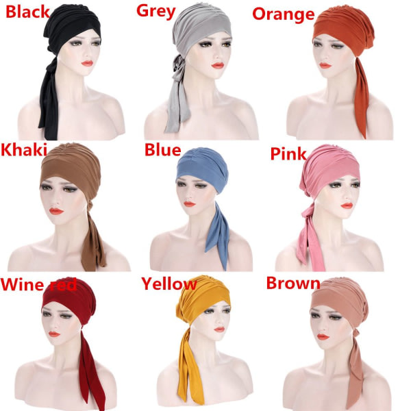 Kvinnors turbanhätta för håravfall orange
