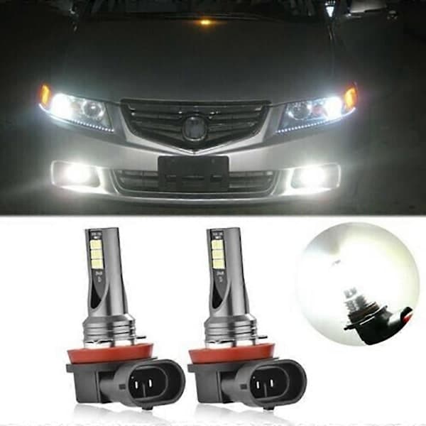 2X H11 H8 LED 6500K Tåkelyssett Pære Canbus Lamper Xenon DHL