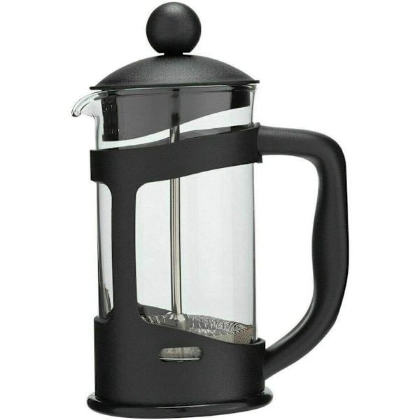 Klassisk Continental 350ml Sort Cafetière – Premium Manuel 1 Kop Fransk Press Kaffemaskine med Hærdet Stødsikkert Glaskande