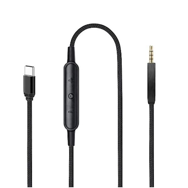 USB-C till 2,5 mm Han-kabel för QC25/QC35/QC35II/QC45 Hörlurar med Mikrofon