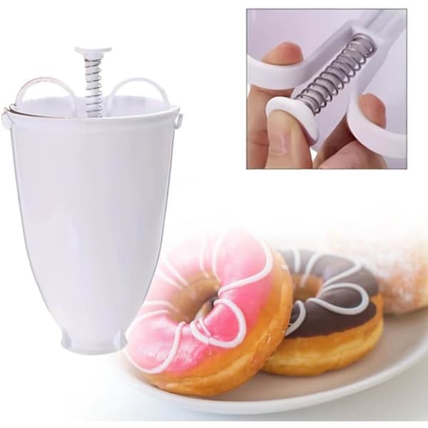 Donutform til én hånd - Donutform i plast - Køkkenredskaber - Hvid