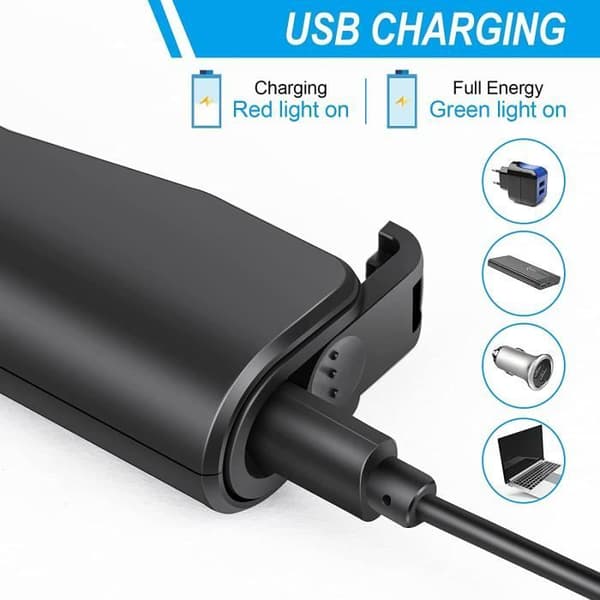 L Arbejdslampe - 2-pak USB Genopladelig - 240 lm COB 3W + LED 80 lm - Magnetisk Klips