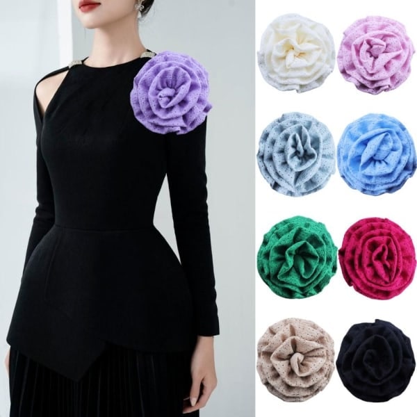 Stor blomst broche stof håndlavede brocher blue