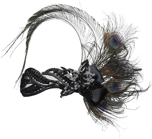 1920-talls Flapper Hodeplagg Påfuglfjær Paljetter Hodebånd Great Gatsby Tilbehør Hodebånd for Ballgalla Temafest