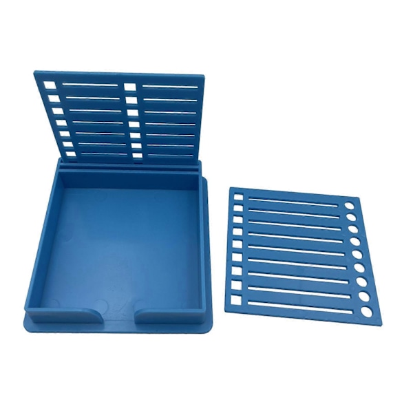 Hållare för självhäftande lappar med stencil, mall för självhäftande lappar för kontor, skrivbord, hem, svart Blue 9.5cmx9.5cm