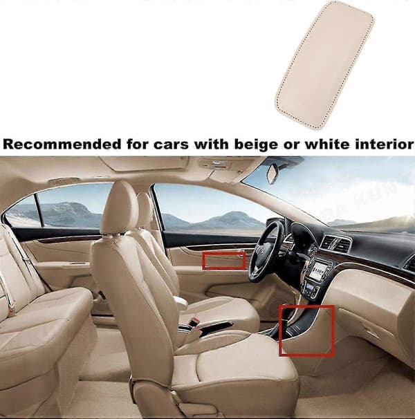 2 st Bil Mittkonsol Knä Ben Armbåge Kudde, Universal Mjukt Läder Auto Armstöd Knäskydd Beige