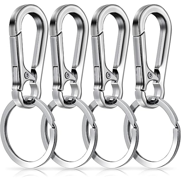 Metallnøkkelring Karabinkrok Nøkkelring Nøkkelring Kjede Klipsholder Organizer for Unisex, 4 Pakker