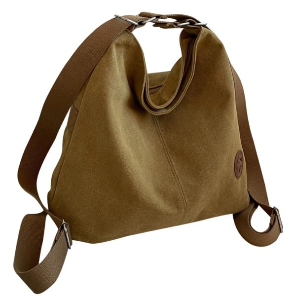 Naisten Canvas-käsilaukku Vintage Yläkahvainen Tote-laukku Monitoiminen Rentoutunut Tote-laukku Koululaukku Khaki
