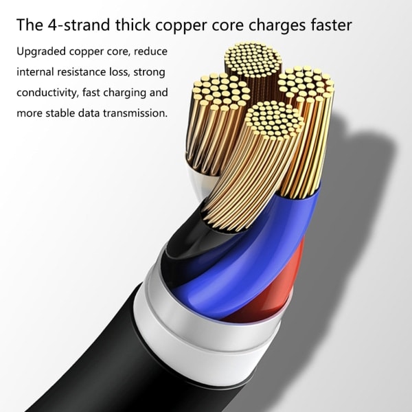 66W USB C-kabel 5A hurtiglading kabel USB A til USB C mobiltelefon lader ledning flokefri USB C-kabel tilbehør