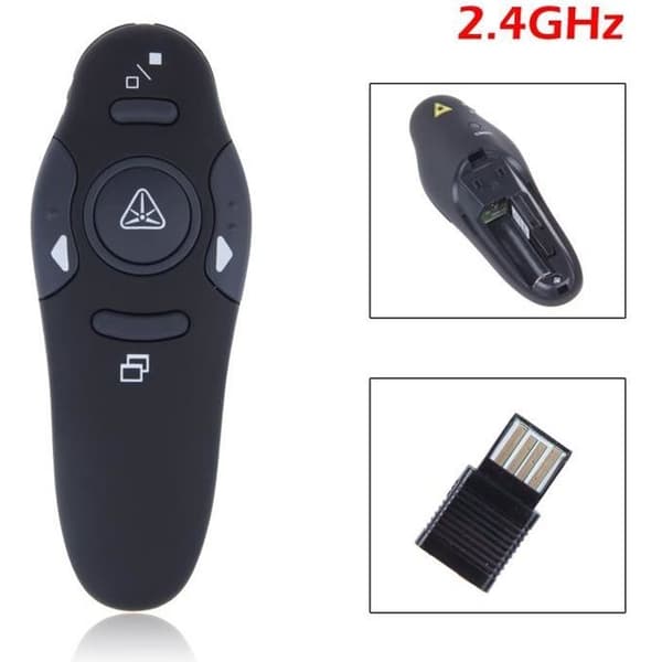 Laserpointer - Trådløs - PowerPoint fjernbetjening - 4 knapper - 2.4GHz - Rød