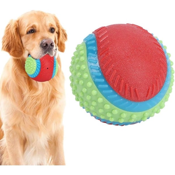 Dog Toy Ball, Non-Toxic Bite Resistant Rubber Cleaning Chew Ball Training Toy Ball for Large/Medium/Small Dogs