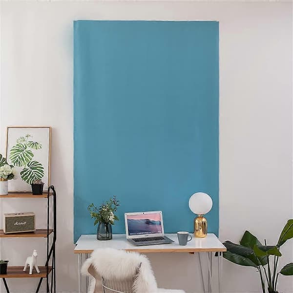 Dubbelsidig mörkläggningsgardin med kardborreband för vardagsrum sovrum blue Width 0.9 x Height 1.2m
