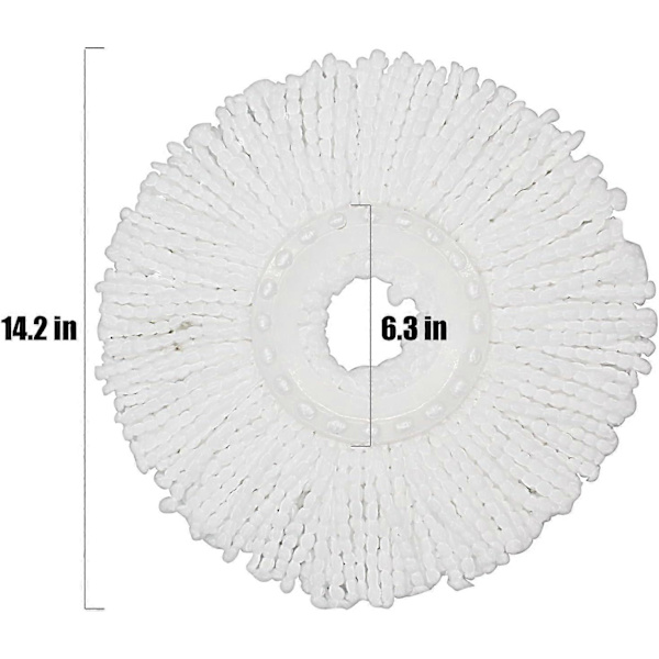 4-pak 360 Spin Magic Moppehoved, Moppehoved Udskiftning Mikrofiber Moppehoved Refill til Standard Roterende Universal Spin Moppesystem Udskiftningsmoppehoveder