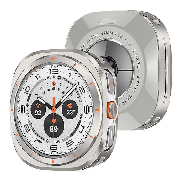 Metall PC Klockfodral För Samsung Galaxy Watch Ultra 47mm Titanium Orange