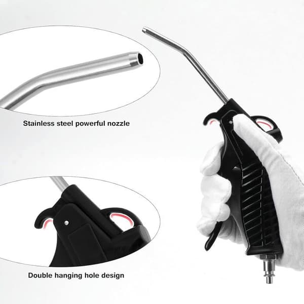BOSH Kuorma-auton ilmapuhalluspistooli 5 metrin spiraaliletkulla, ilmapuhdistussarja, musta