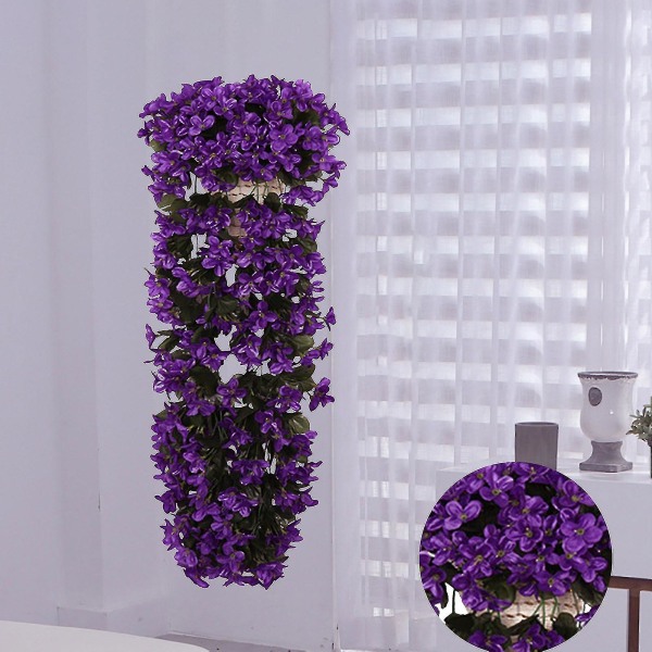 Hængende kurv blomst orkidé levende væg wisteria violet bundt kunstige blomster (lilla) Purple