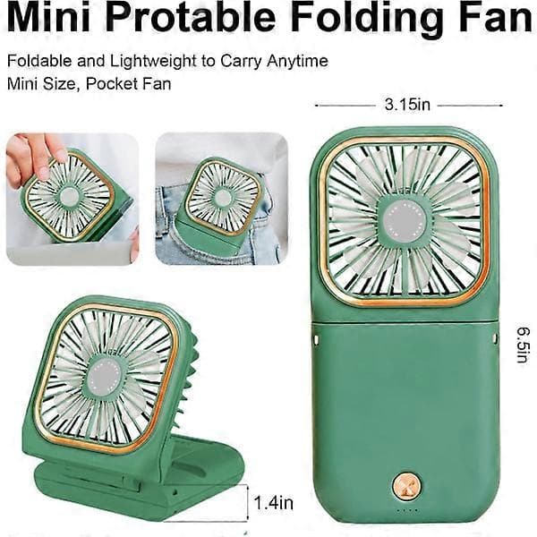 Mini Bærbar Ventilator Lille USB Håndventilator Støjsvag Suspension, 3000mAh