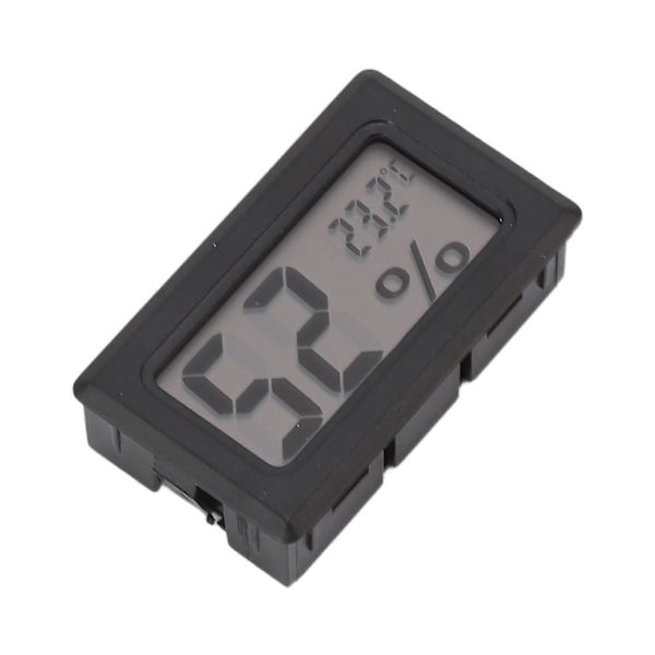 Svart Digital LCD Hygrometer Termometer för Cigarrlåda Skåp