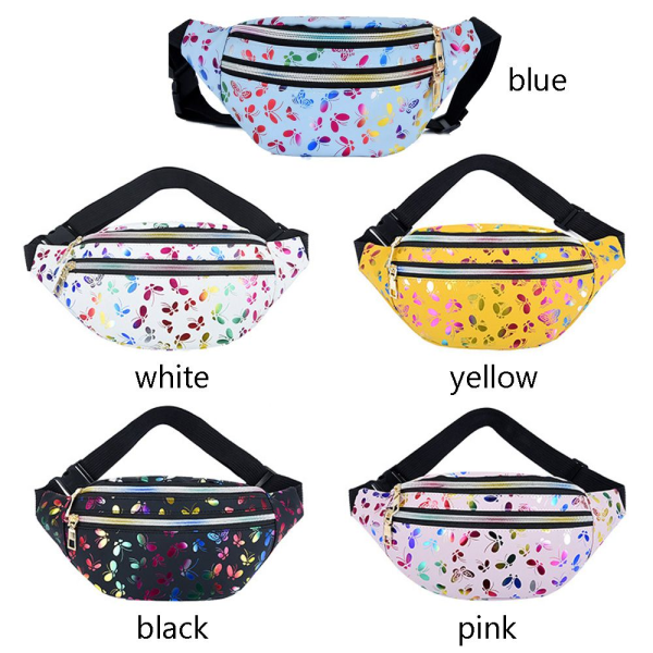 Tryckt midjeväska Fanny Pack Mobiltelefonväska blue