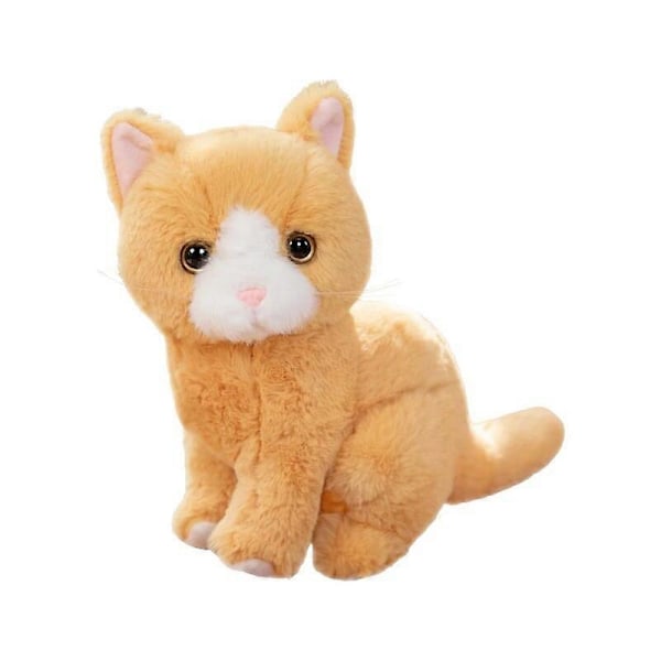 Simulerad Plysch Cartoon Katter Sittande Söta Djurleksak Grå Gul Svart Vit Färger Kattunge Docka Pojkar Flickor Present white 26cm