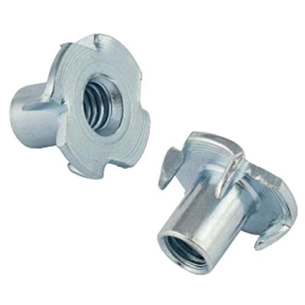 T-mutter med klør, 4-punkts mutter, klo kobling M6 x 12 mm, 50 stk