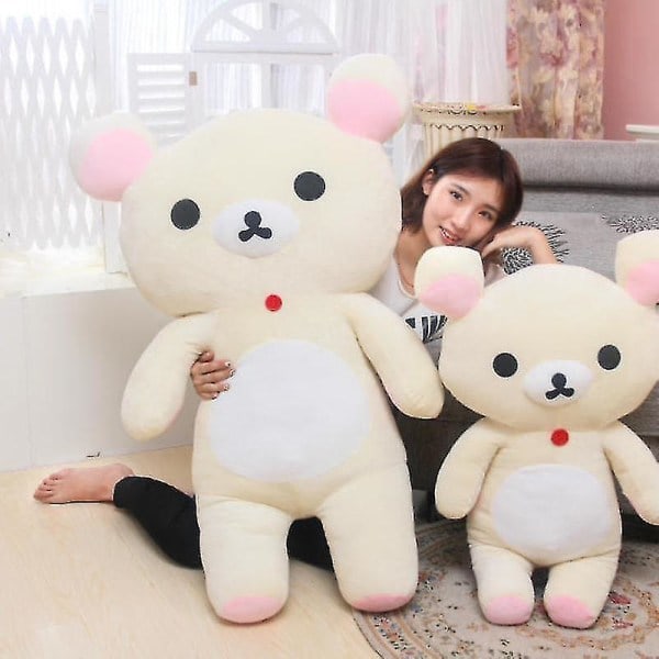 Kawaii Rilakkuma Plyschleksaker Teddybjörn Mjuk Djur Soffa Kuddar Rum Dekorationer Födelsedagspresent För Barn Julgåvor (FMY) 20cm beige