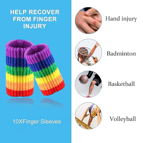 Fingerskydd, 10 st fingerskydd, fingerskydd, elastiskt tumskydd för sport basket