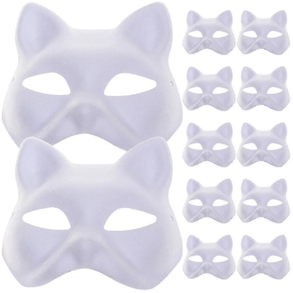 12 stk. kattemaske maske rekvisit sta performance blank maske