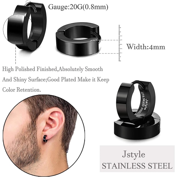 Katea Stainless Steel Unika Small Hoop Örhängen för män Huggie örhängen