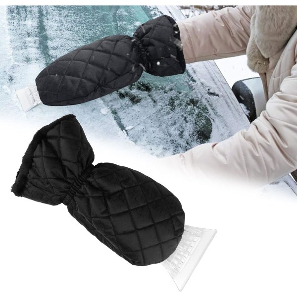 Isskrapa vante för vindruta, snöskrapa med värmande mjukfodrad handske Vattentät, snöskrapa Ultralätt bilfönsteravisningsverktyg