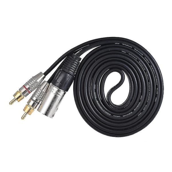3m 1 XLR til 2 RCA han stereo lydkabel stik Y-splitter kabel