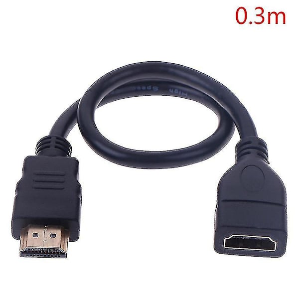 1 stk 15cm/30cm HDMI Han til Hun Forlængerkabel HDMI Beskytter Forlængerledning 0.3m