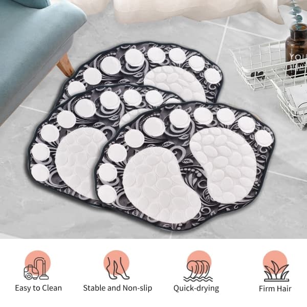 Cobblestone kylpymatto 16X24\" flanelliembossoidut matot (musta)