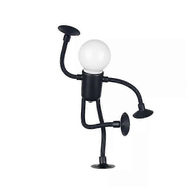Formskiftende Sjov Sportsmand Natlampe Knap Batteri Bordlampe Alsidig Mini Lampe Kreativ O Black