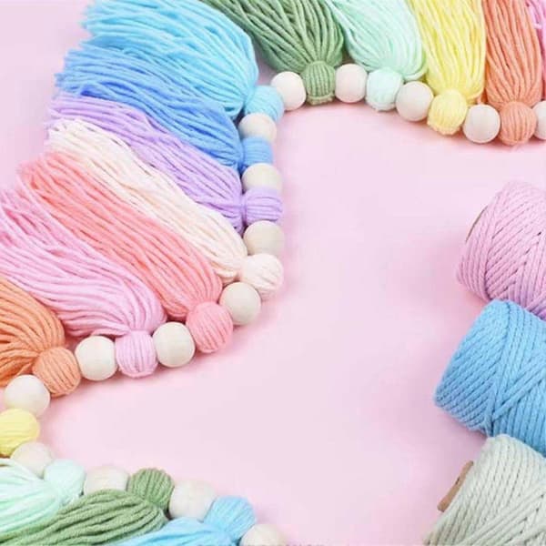 Fargerik ull dusk anheng Boho stil tre håndverk for babyrom dekorasjon