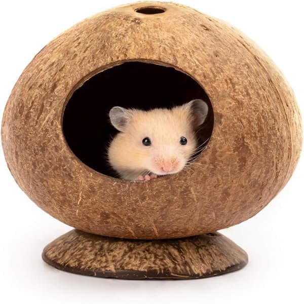 Stykke Naturligt Kokoshus til Hamster Velegnet til Små Dyr C