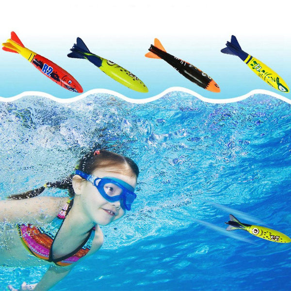 4 st dyktorpedleksaker undervattens torpedraketleksak
