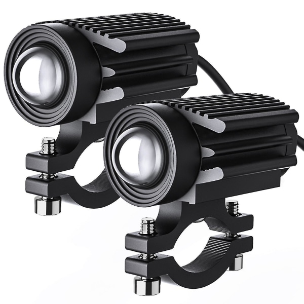 2 stk. Motorcykel LED Kørelys 12000lm Tri-farve Mini Forlygter Tågeforlygter 60w 6000k