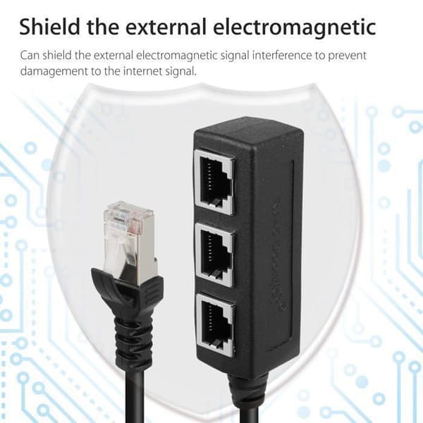 Ethernet LAN RJ45 Splitterkabel 1 til 3 porte Cat5 Cat6 Netværksadapter Stikforlænger