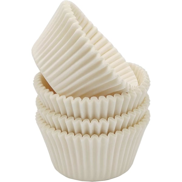Premium hvite fettfaste cupcakeskasser Muffinspapir Bakekopper, 100-Count