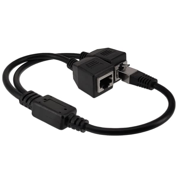 RJ45 Ethernet Splitter Adapter 1 Han til 2 Hun Lan Netværk Splitter Support Cat7 Cat6 Internet Netværk Forlængerledning